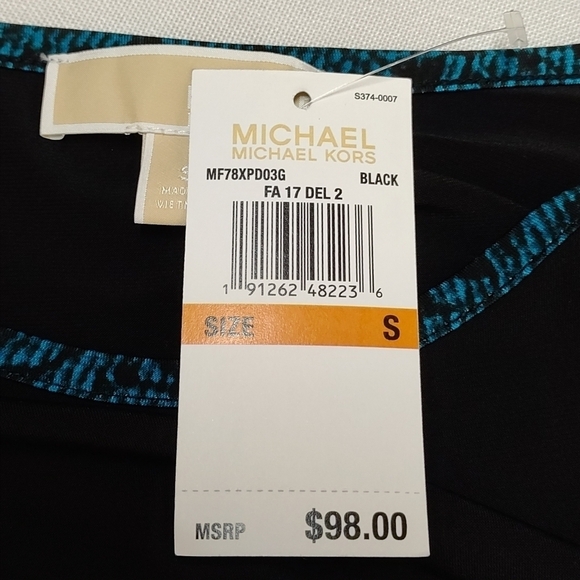 Michael Kors Women's Flare Cuff And Hem Black Stretch Dress Size S NWT - Picture 9 of 9